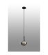 Tivoli 12cm Adjustable Pendant 1 Light G9 IP44 Satin Black/Smoke Ribbed Round Glass-3