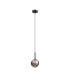 Tivoli 12cm Adjustable Pendant 1 Light G9 IP44 Satin Black/Smoke Ribbed Round Glass-4