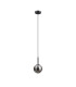 Tivoli 12cm Adjustable Pendant 1 Light G9 IP44 Satin Black/Smoke Ribbed Round Glass-5