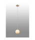 Tivoli 12cm Adjustable Pendant 1 Light G9 IP44 Brass Gold/Brown Round Marble Effect Glass-3