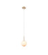 Tivoli 12cm Adjustable Pendant 1 Light G9 IP44 Brass Gold/Brown Round Marble Effect Glass-4