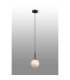 Tivoli 12cm Adjustable Pendant 1 Light G9 IP44 Satin Black/Grey Round Marble Effect Glass-3