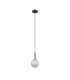 Tivoli 12cm Adjustable Pendant 1 Light G9 IP44 Satin Black/Grey Round Marble Effect Glass-5