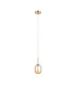 Tivoli 9cm Adjustable Pendant 1 Light G9 IP44 Brass Gold/Amber Smooth Tubular Glass-4