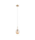 Tivoli 9cm Adjustable Pendant 1 Light G9 IP44 Brass Gold/Amber Smooth Tubular Glass-5