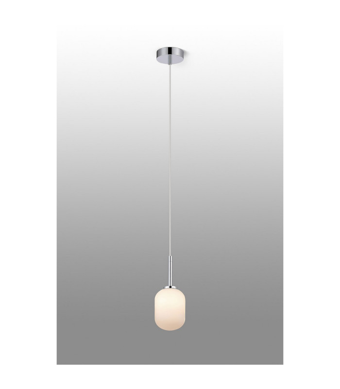 Tivoli 9cm Adjustable Pendant 1 Light G9 IP44 Polished Chrome/Opal Smooth Tubular Glass-3