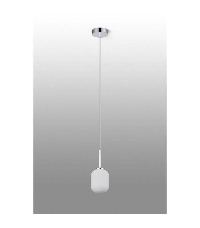Tivoli 9cm Adjustable Pendant 1 Light G9 IP44 Polished Chrome/Opal Smooth Tubular Glass-6