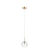 Tivoli 12cm Adjustable Pendant 1 Light G9 IP44 Brass Gold/Clear Waved Round Glass-5