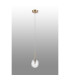 Tivoli 12cm Adjustable Pendant 1 Light G9 IP44 Brass Gold/Clear Waved Round Glass-6