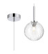 Tivoli 12cm Adjustable Pendant 1 Light G9 IP44 Polished Chrome/Clear Swirl Round Glass-1