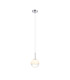 Tivoli 12cm Adjustable Pendant 1 Light G9 IP44 Polished Chrome/White Two-Tone Snow Specks Round Glass-4