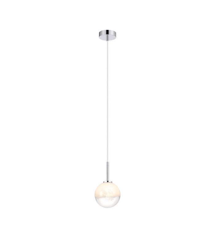 Tivoli 12cm Adjustable Pendant 1 Light G9 IP44 Polished Chrome/White Two-Tone Snow Specks Round Glass-4