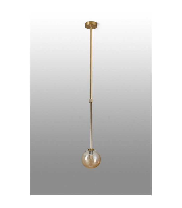 Tivoli 12cm Telescopic Pendant 1 Light G9 IP44 Brass Gold/Amber Smooth Round Glass-6