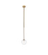 Tivoli 12cm Telescopic Pendant 1 Light G9 IP44 Brass Gold/Clear Smooth Round Glass-4