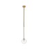 Tivoli 12cm Telescopic Pendant 1 Light G9 IP44 Brass Gold/Clear Smooth Round Glass-5