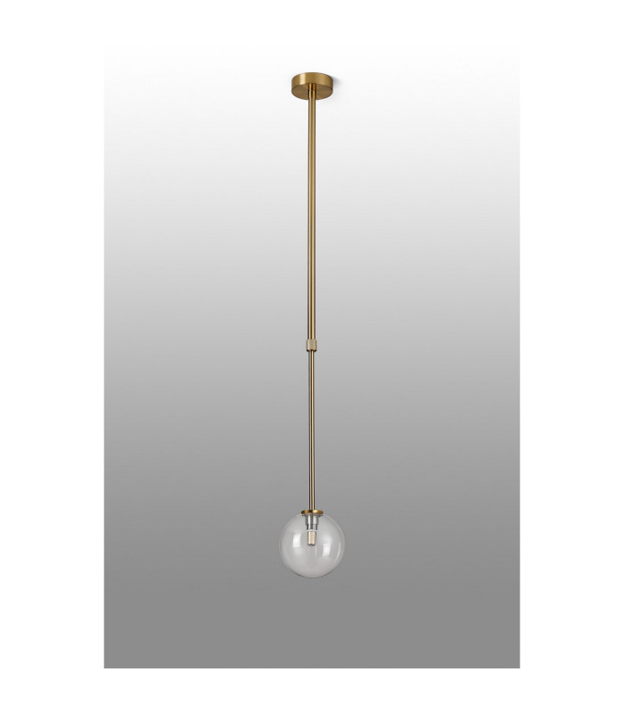 Tivoli 12cm Telescopic Pendant 1 Light G9 IP44 Brass Gold/Clear Smooth Round Glass-6