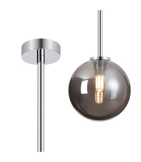 Tivoli 12cm Telescopic Pendant 1 Light G9 IP44 Polished Chrome/Smoke Smooth Round Glass-1