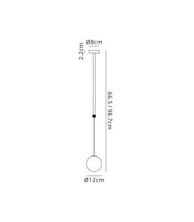 Tivoli 12cm Telescopic Pendant 1 Light G9 IP44 Polished Chrome/Smoke Smooth Round Glass-2