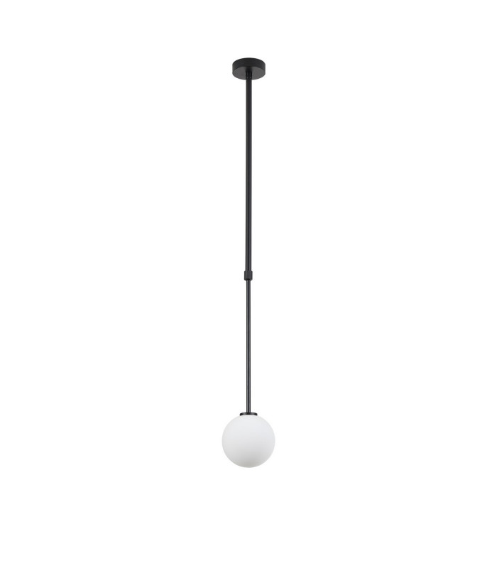 Tivoli 12cm Telescopic Pendant 1 Light G9 IP44 Satin Black/Opal Smooth Round Glass-5