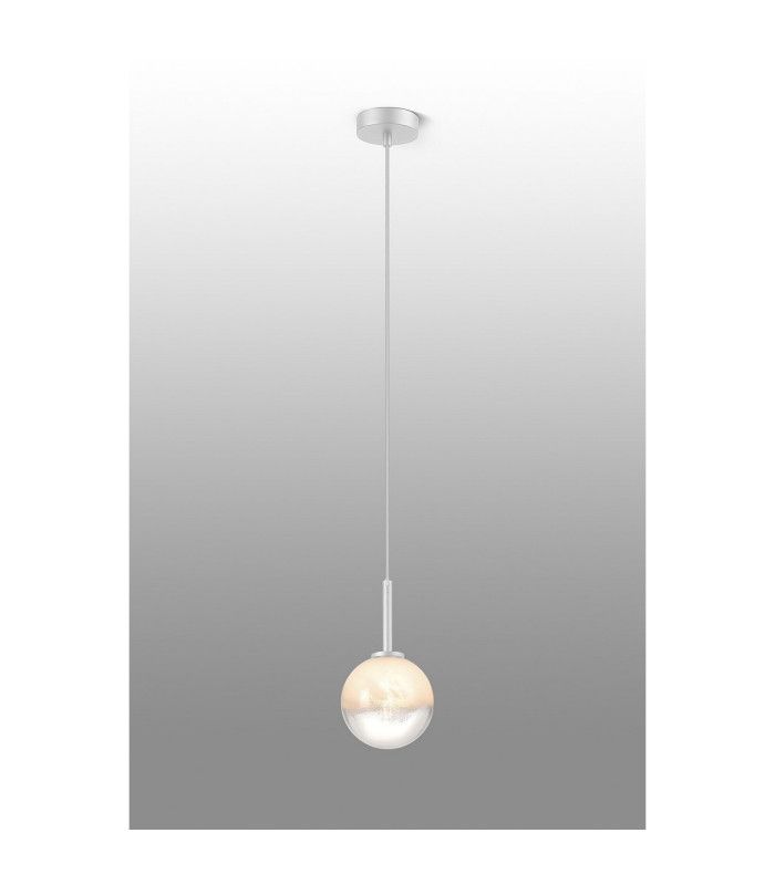 Tivoli 12cm Adjustable Pendant 1 Light G9 IP44 Satin White/White Two-Tone Snow Specks Round Glass-3