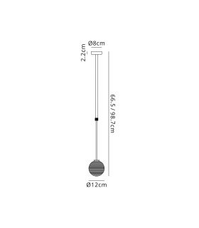 Tivoli 12cm Telescopic Pendant 1 Light G9 IP44 Brass Gold/Amber Ribbed Round Glass-2