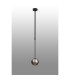 Tivoli 12cm Telescopic Pendant 1 Light G9 IP44 Satin Black/Smoke Ribbed Round Glass-3