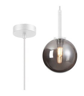 Tivoli 12cm Adjustable Pendant 1 Light G9 IP44 Satin White/Smoke Smooth Round Glass-1