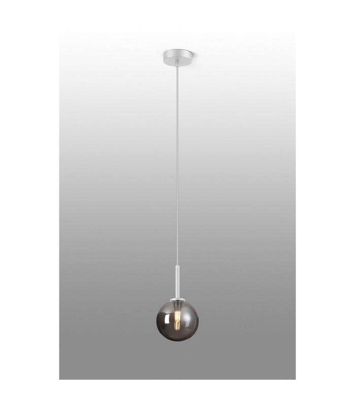 Tivoli 12cm Adjustable Pendant 1 Light G9 IP44 Satin White/Smoke Smooth Round Glass-3
