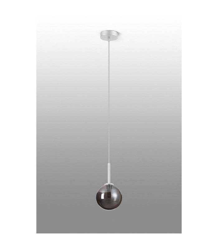 Tivoli 12cm Adjustable Pendant 1 Light G9 IP44 Satin White/Smoke Smooth Round Glass-6