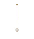 Tivoli 12cm Telescopic Pendant 1 Light G9 IP44 Brass Gold/Brown Round Marble Effect Glass-5