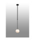 Tivoli 12cm Telescopic Pendant 1 Light G9 IP44 Satin Black/Grey Round Marble Effect Glass-3