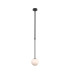 Tivoli 12cm Telescopic Pendant 1 Light G9 IP44 Satin Black/Grey Round Marble Effect Glass-4