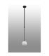 Tivoli 12cm Telescopic Pendant 1 Light G9 IP44 Satin Black/Grey Round Marble Effect Glass-6