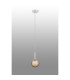 Tivoli 12cm Adjustable Pendant 1 Light G9 IP44 Satin White/Amber Ribbed Round Glass-3