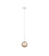 Tivoli 12cm Adjustable Pendant 1 Light G9 IP44 Satin White/Amber Ribbed Round Glass-4