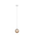 Tivoli 12cm Adjustable Pendant 1 Light G9 IP44 Satin White/Amber Ribbed Round Glass-5