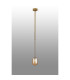 Tivoli 9cm Telescopic Pendant 1 Light G9 IP44 Brass Gold/Amber Smooth Tubular Glass-3