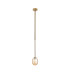 Tivoli 9cm Telescopic Pendant 1 Light G9 IP44 Brass Gold/Amber Smooth Tubular Glass-5