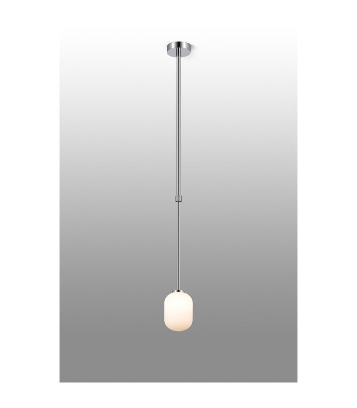Tivoli 9cm Telescopic Pendant 1 Light G9 IP44 Polished Chrome/Opal Smooth Tubular Glass-3