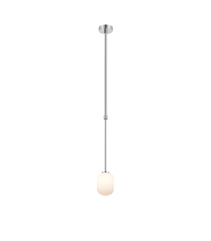 Tivoli 9cm Telescopic Pendant 1 Light G9 IP44 Polished Chrome/Opal Smooth Tubular Glass-4