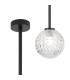 Tivoli 12cm Telescopic Pendant 1 Light G9 IP44 Satin Black/Clear Cross Pattern Round Glass-1