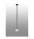 Tivoli 12cm Telescopic Pendant 1 Light G9 IP44 Satin Black/Clear Cross Pattern Round Glass-3