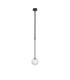 Tivoli 12cm Telescopic Pendant 1 Light G9 IP44 Satin Black/Clear Cross Pattern Round Glass-4