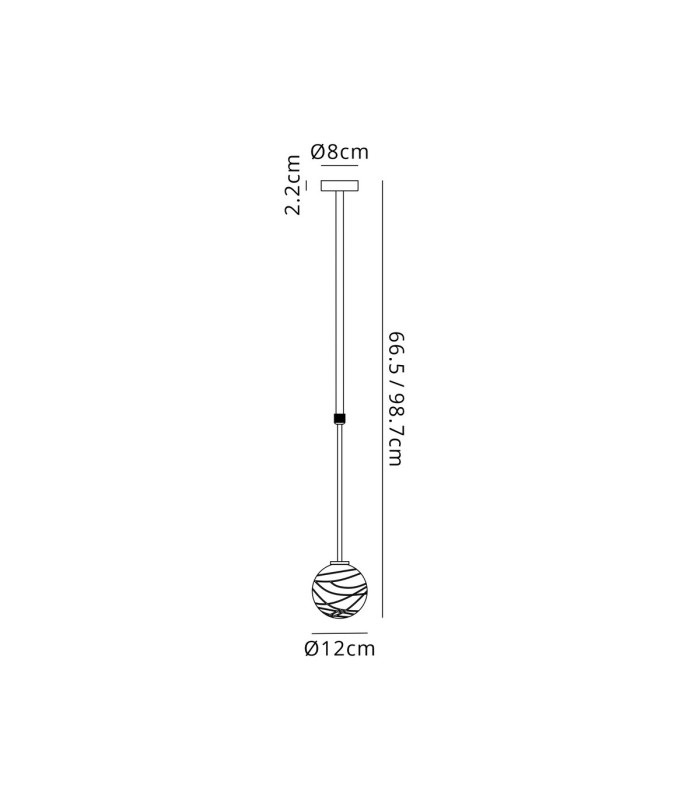 Tivoli 12cm Telescopic Pendant 1 Light G9 IP44 Polished Chrome/Clear Dune Effect Round Glass-2