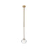 Tivoli 12cm Telescopic Pendant 1 Light G9 IP44 Brass Gold/Clear Waved Round Glass-4
