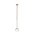 Tivoli 12cm Telescopic Pendant 1 Light G9 IP44 Brass Gold/Clear Waved Round Glass-5