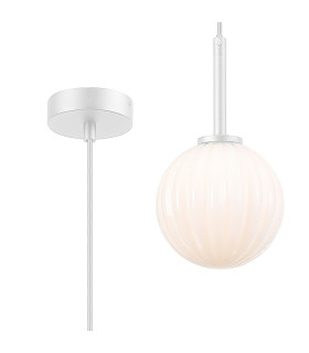 Tivoli 12cm Adjustable Pendant 1 Light G9 IP44 Satin White/Opal Round Segment Glass-1