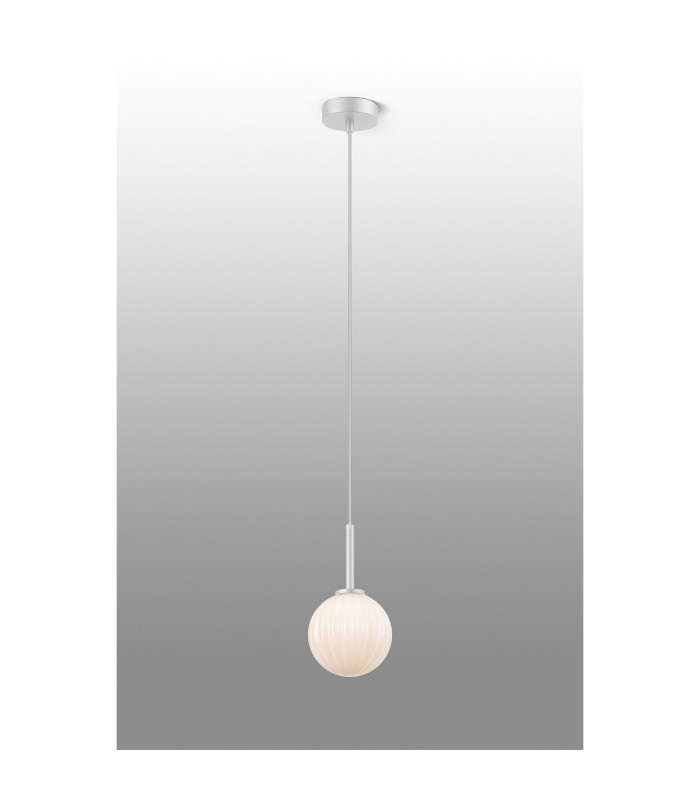 Tivoli 12cm Adjustable Pendant 1 Light G9 IP44 Satin White/Opal Round Segment Glass-3