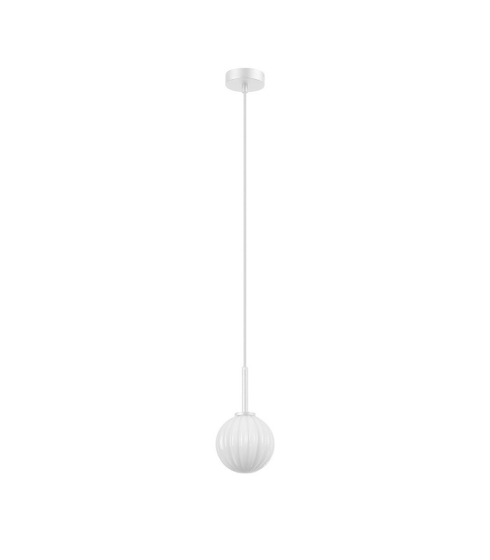 Tivoli 12cm Adjustable Pendant 1 Light G9 IP44 Satin White/Opal Round Segment Glass-5