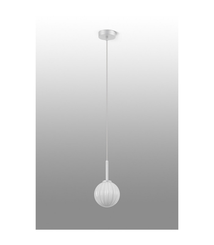 Tivoli 12cm Adjustable Pendant 1 Light G9 IP44 Satin White/Opal Round Segment Glass-6